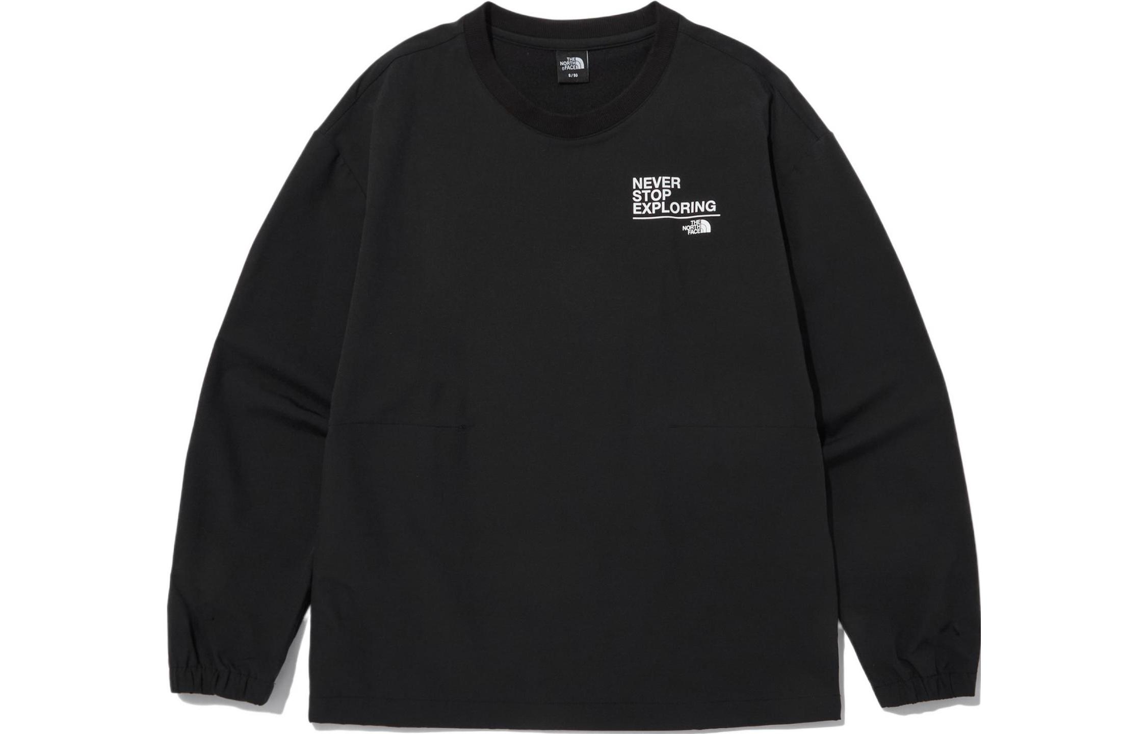 TNF Logo Crewneck Long-Sleeve Casual Sweatshirt Black NM5MN70A