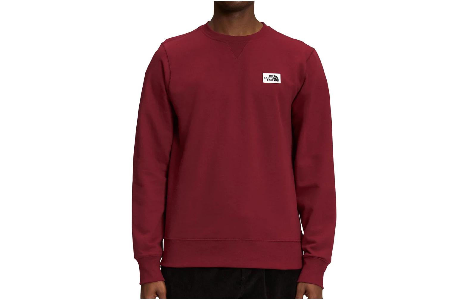 TNF Logo Crewneck Long Sleeve Sweatshirt Deep Red NF0A7WXH-6R3