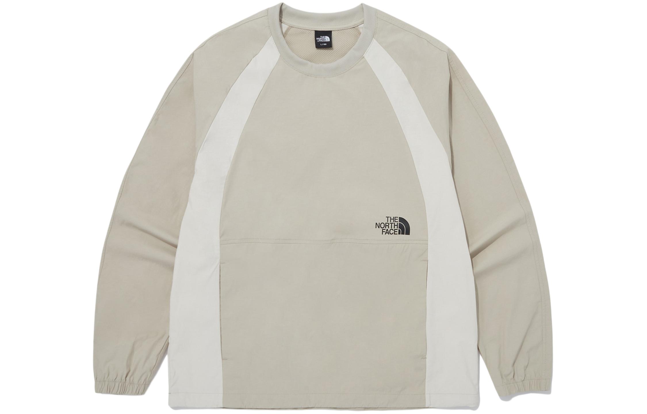 TNF Logo Crewneck Oversized Long Sleeve Sweatshirt Beige NM5MQ02C