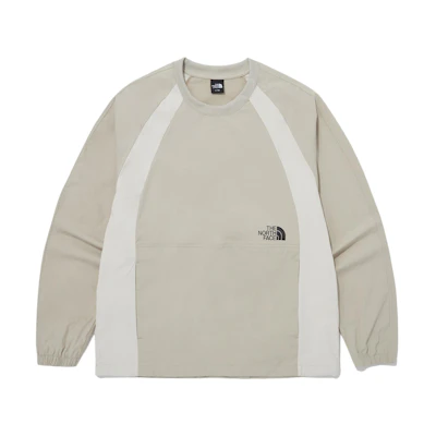 TNF Logo Crewneck Oversized Long Sleeve Sweatshirt Beige NM5MQ02C