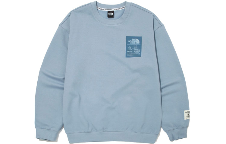 TNF Logo Crewneck Pullover Sweatshirt Sky Blue Unisex NM5MM61C