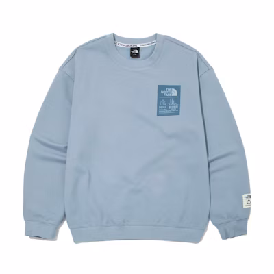TNF Logo Crewneck Pullover Sweatshirt Sky Blue Unisex NM5MM61C