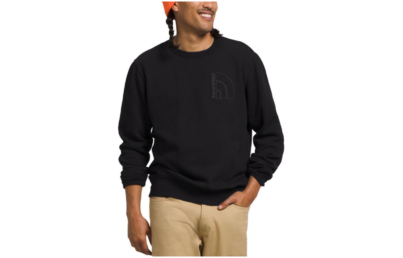 TNF Logo Crewneck Sweatshirt Black Long Sleeve Pullover NF0A7UNX-KX7