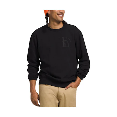 TNF Logo Crewneck Sweatshirt Black Long Sleeve Pullover NF0A7UNX-KX7