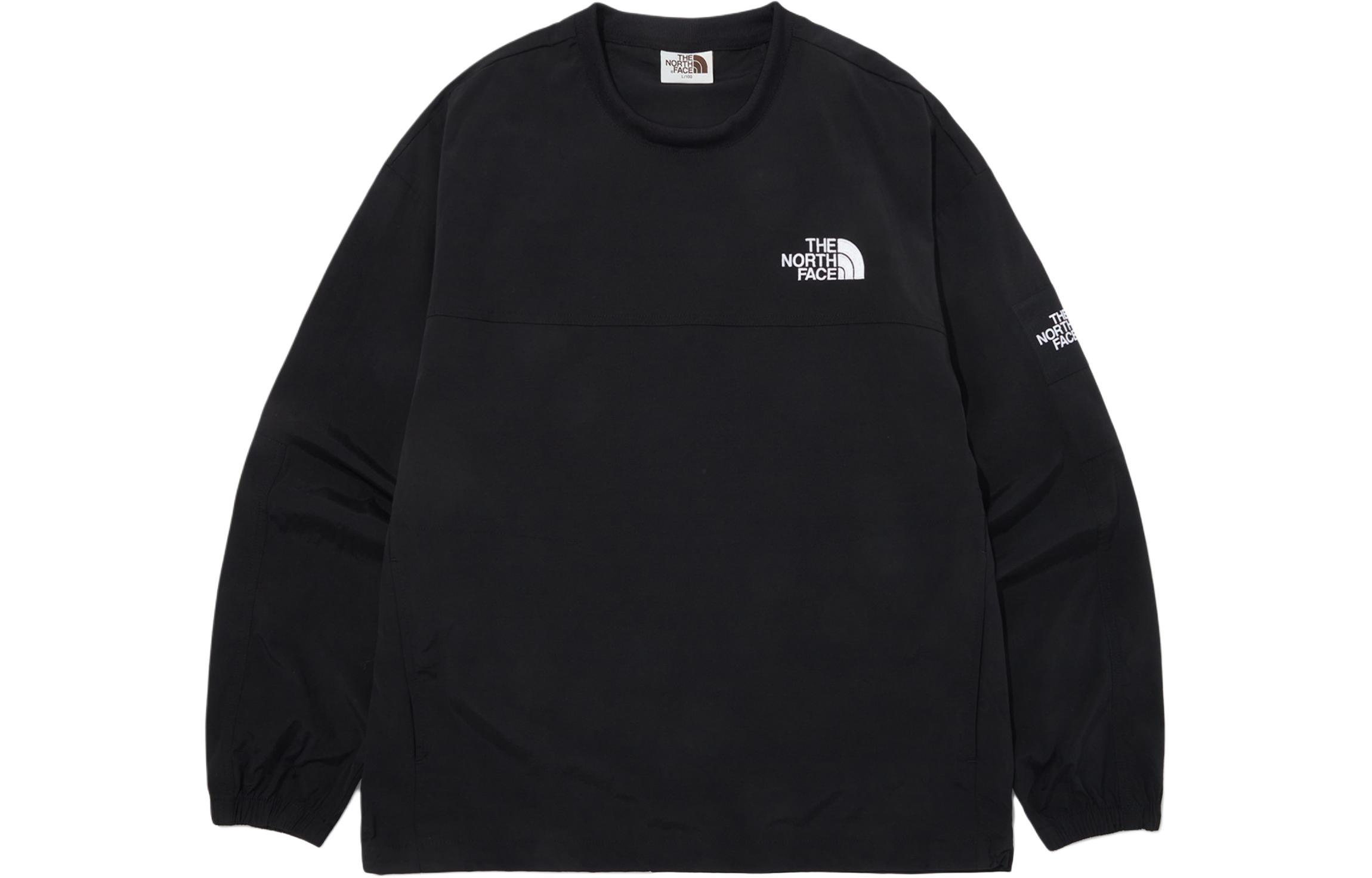 TNF Logo Crewneck Sweatshirt Black Unisex Casual Long Sleeve NM5MQ03K