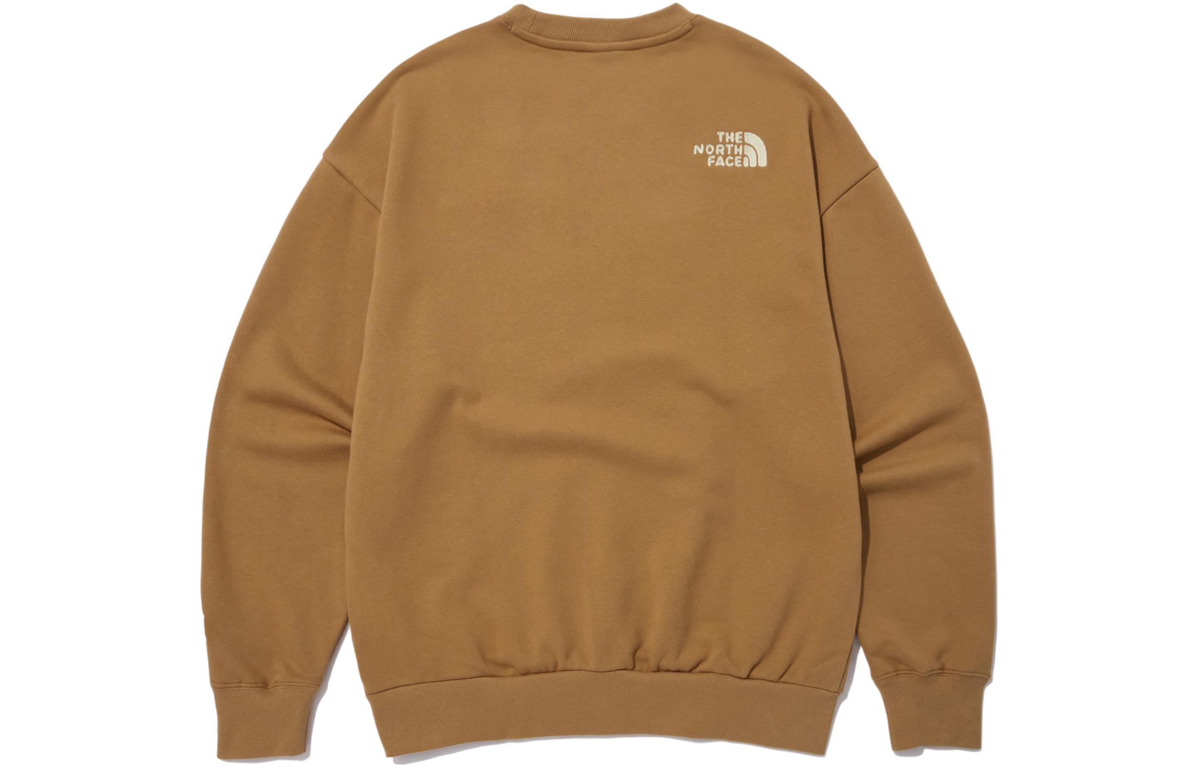 TNF Logo Crewneck Sweatshirt Brown Long Sleeve Pullover NM5MN50M