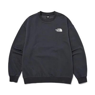 TNF Logo Crewneck Sweatshirt Charcoal Gray Long Sleeve NM5MP01A