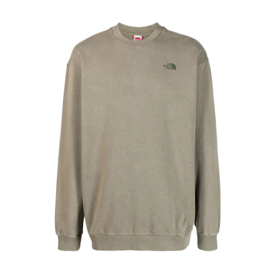 TNF Logo Crewneck Sweatshirt Gray Brown Long Sleeve NF0A826L21L1