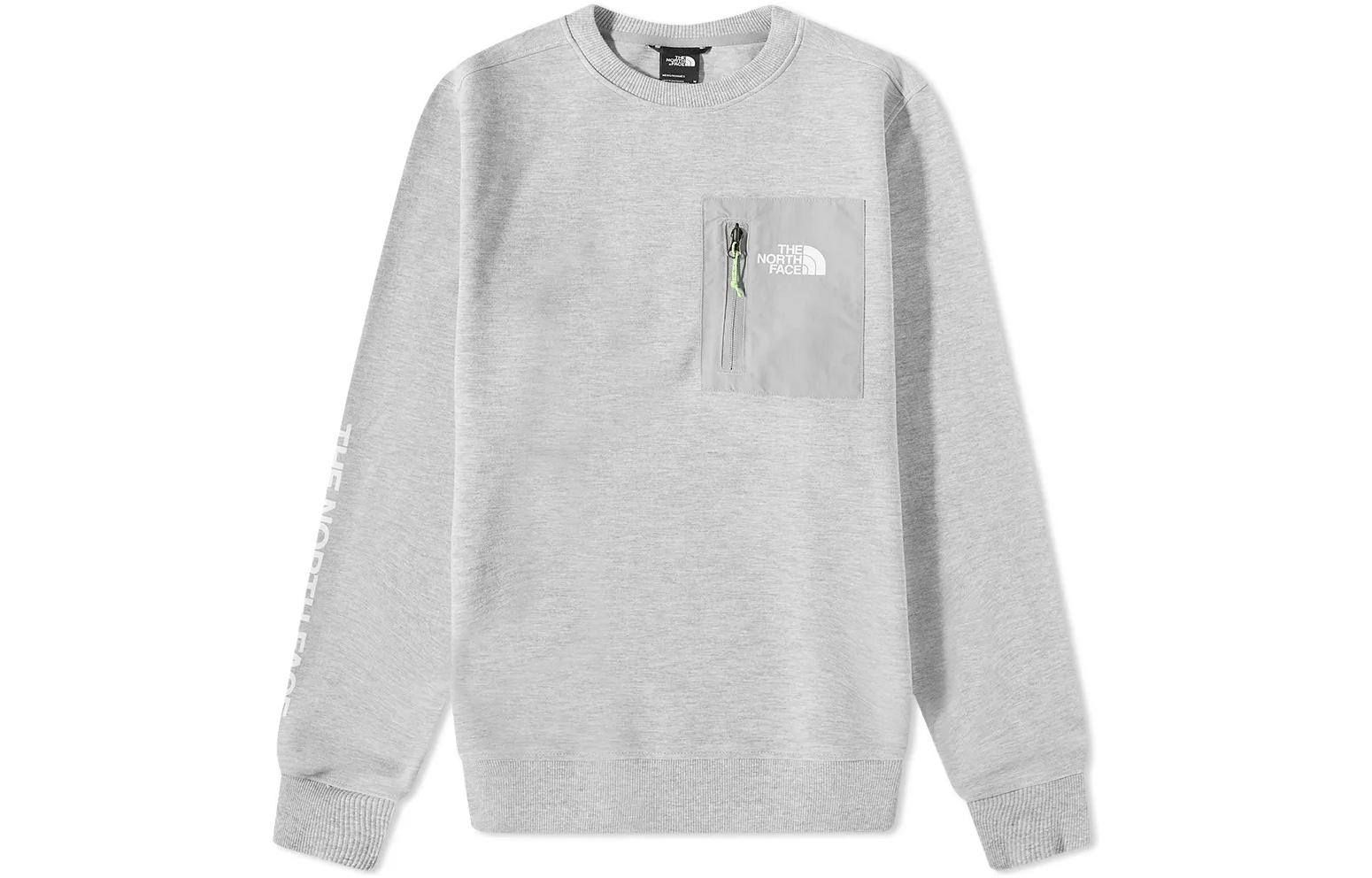 TNF Logo Crewneck Sweatshirt with Zip Pocket Grey NF0A5316-VPF