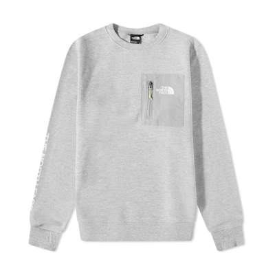 TNF Logo Crewneck Sweatshirt with Zip Pocket Grey NF0A5316-VPF
