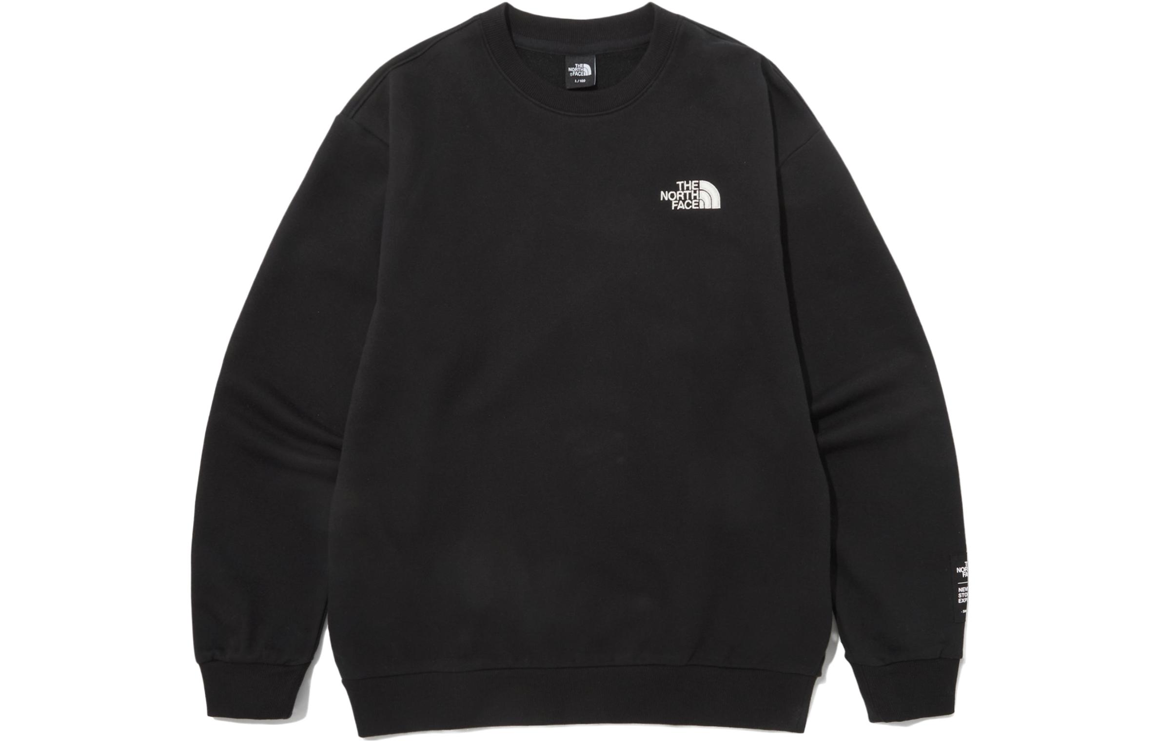 The North Face Logo Embroidered Black Crew Neck Sweatshirt Unisex NM5MP55A