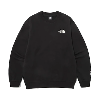 TNF Logo Embroidered Black Crew Neck Sweatshirt Unisex NM5MP55A