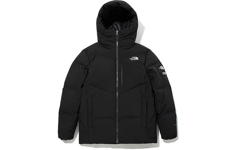TNF Logo Embroidered Black Hooded Jacket for Men Winter Edition NJ1DM65A