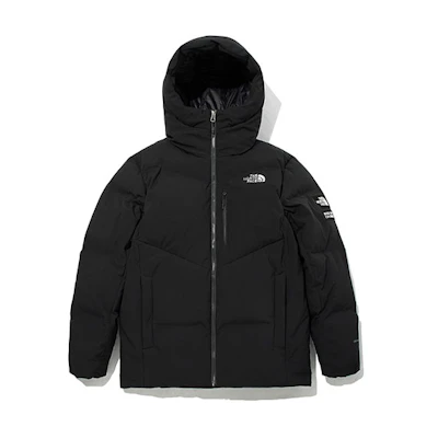 TNF Logo Embroidered Black Hooded Jacket for Men Winter Edition NJ1DM65A
