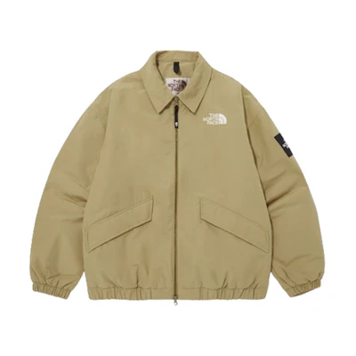 TNF Logo Embroidered Casual Khaki Flight Jacket Unisex. NJ3NP61K
