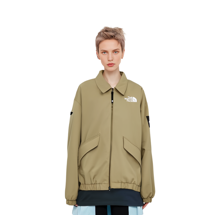 Details for The North Face Jaket Santai Khaki Bordir Logo Unisex. NJ3NP61K