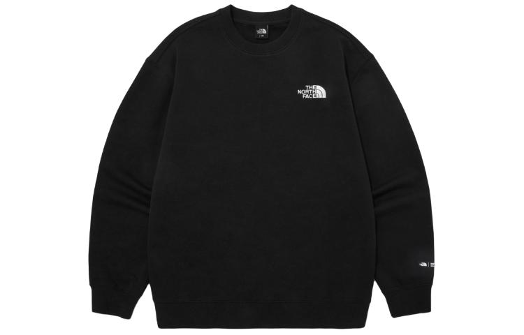 TNF Logo Embroidered Crewneck Oversized Long Sleeve Sweatshirt Black NM5MQ00A