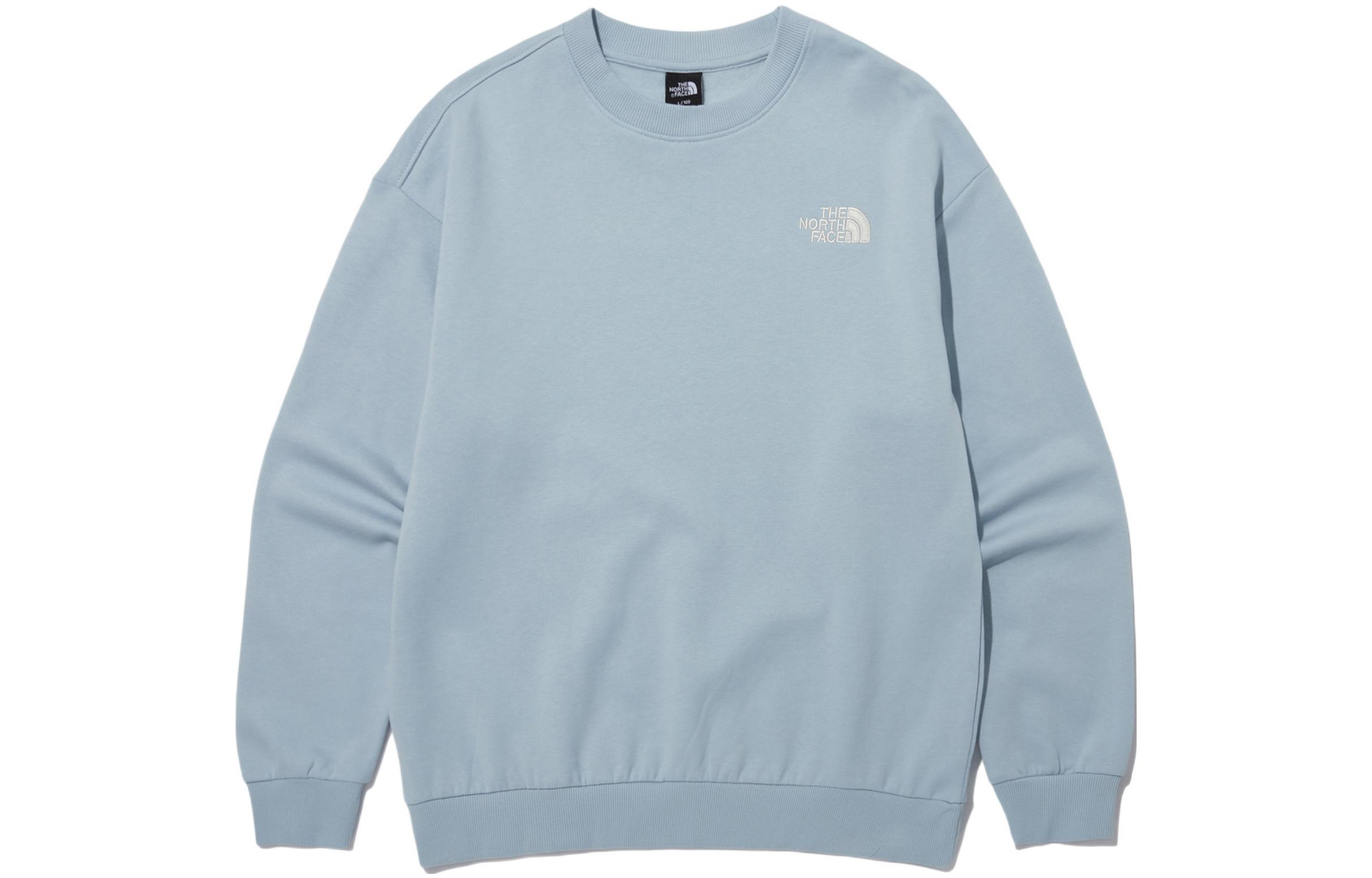 TNF Logo Embroidered Crewneck Sweatshirt Unisex Blue NM5MN91D