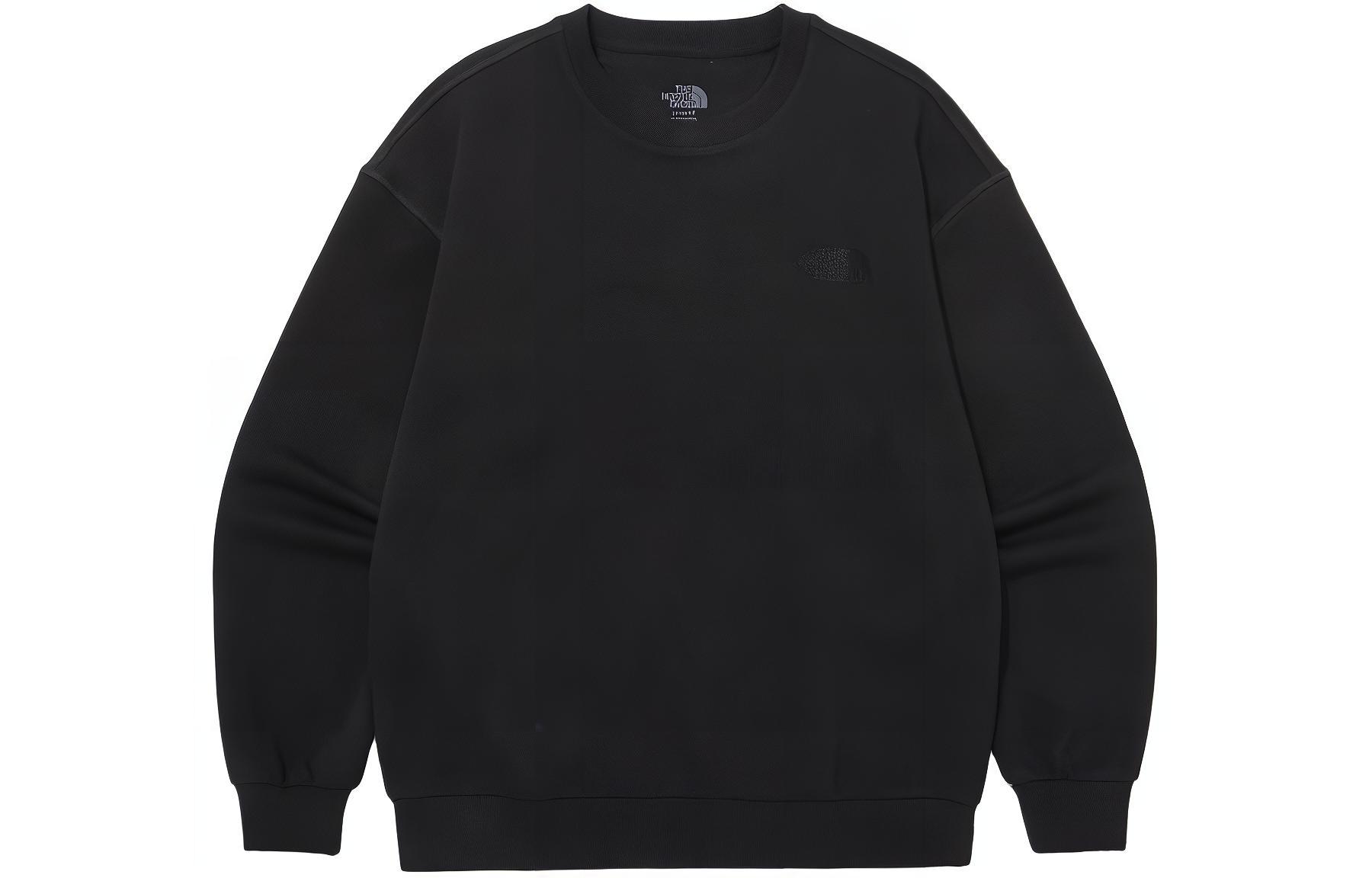 TNF Logo Embroidered Crewneck Sweatshirt Unisex Black NM5MQ54K