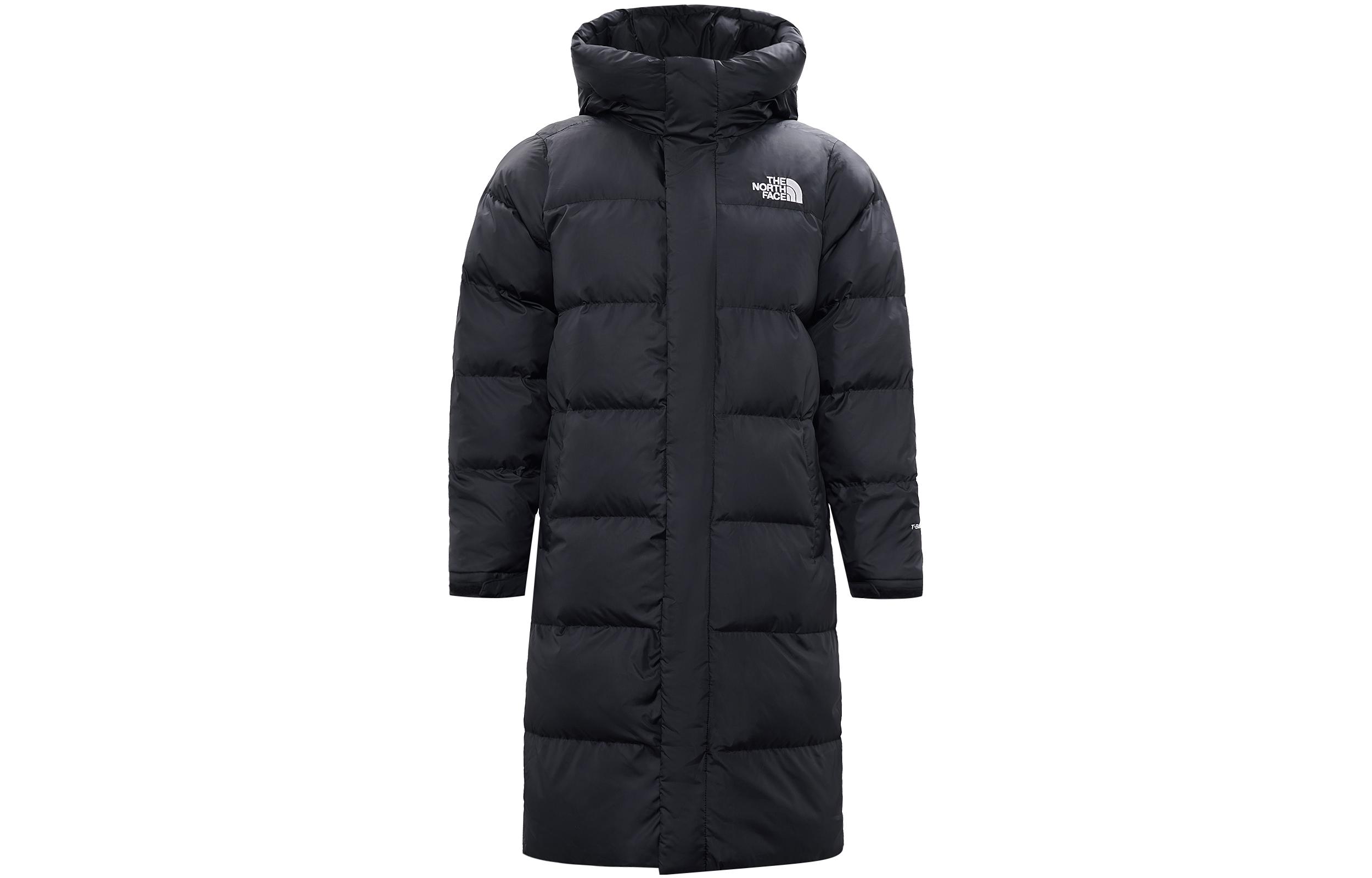 TNF Logo Embroidered Down Hooded Jacket Unisex Casual Zip-Up NC1DN73A