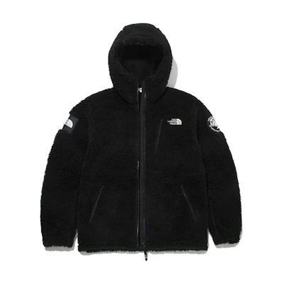 TNF Logo Embroidered Fleece Hoodie Jacket Unisex Black NJ4FM51K