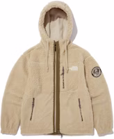 The North Face Logo Embroidered Fleece Hoodie Jacket Cream White NJ4FN57C The North Face Logo Embroidered Fleece Hoodie Jacket Cream White NJ4FN57C