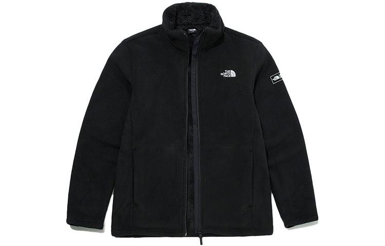 TNF Logo Embroidered Fleece Jacket Unisex Black NJ4FM50A
