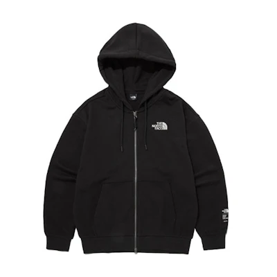 TNF Logo Embroidered Hoodie Jacket Unisex Black NJ5JP80A