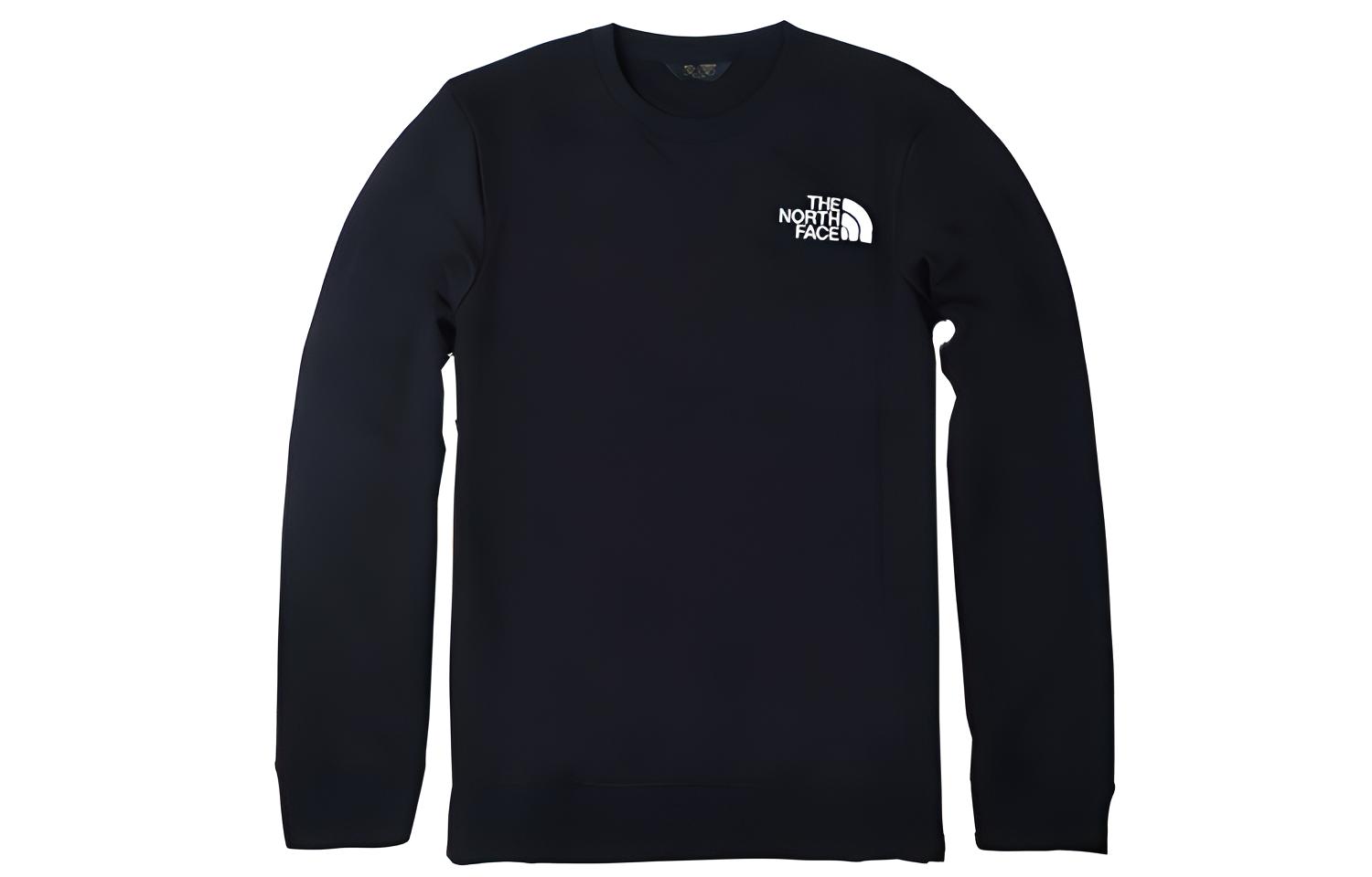 TNF Logo Embroidered Outdoor Knit Pullover Sweatshirt Black Unisex NF0A4NES-JK3
