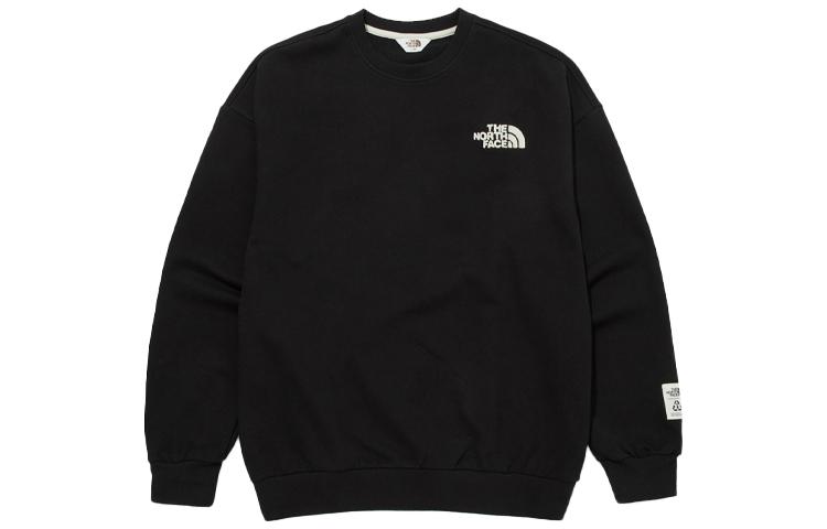 TNF Logo Embroidered Plain Black Crewneck Sweatshirt Unisex NM5MM51J