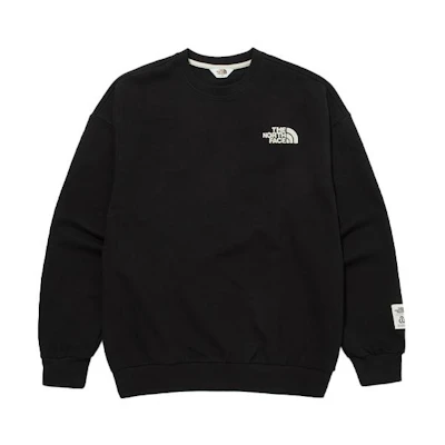 TNF Logo Embroidered Plain Black Crewneck Sweatshirt Unisex NM5MM51J