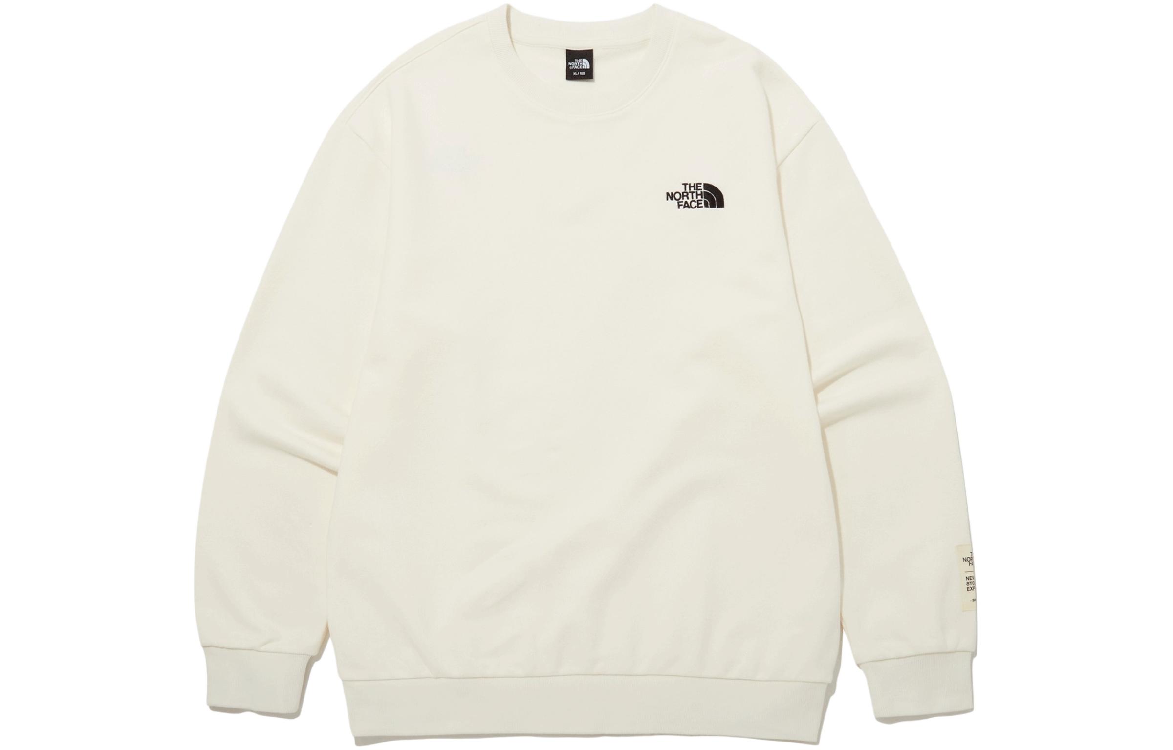 TNF Logo Embroidered Pullover Sweatshirt Unisex Off-White Retro Style NM5MP54B