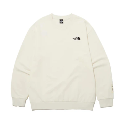 TNF Logo Embroidered Pullover Sweatshirt Unisex Off-White Retro Style NM5MP54B