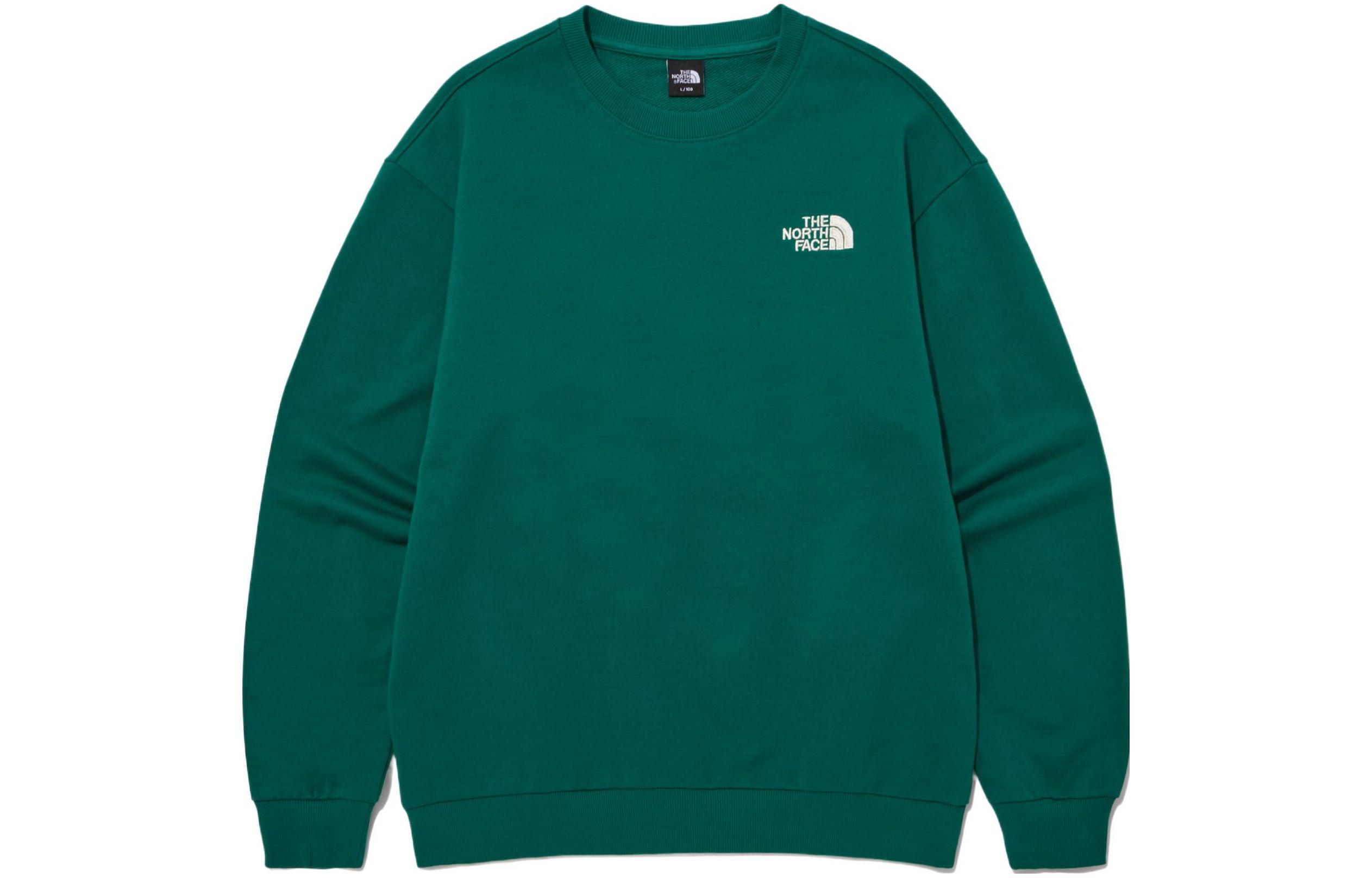 TNF Logo Embroidered Pullover Sweatshirt Unisex Green NM5MP40F