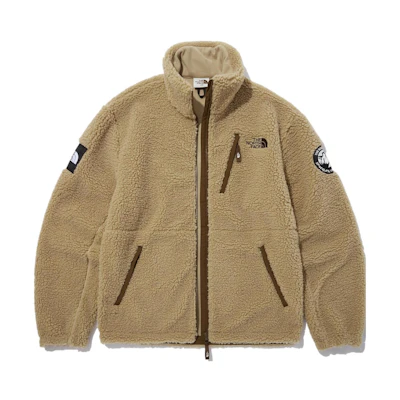 TNF Logo Embroidered Solid Stand Collar Jacket Khaki Unisex NJ4FN50K
