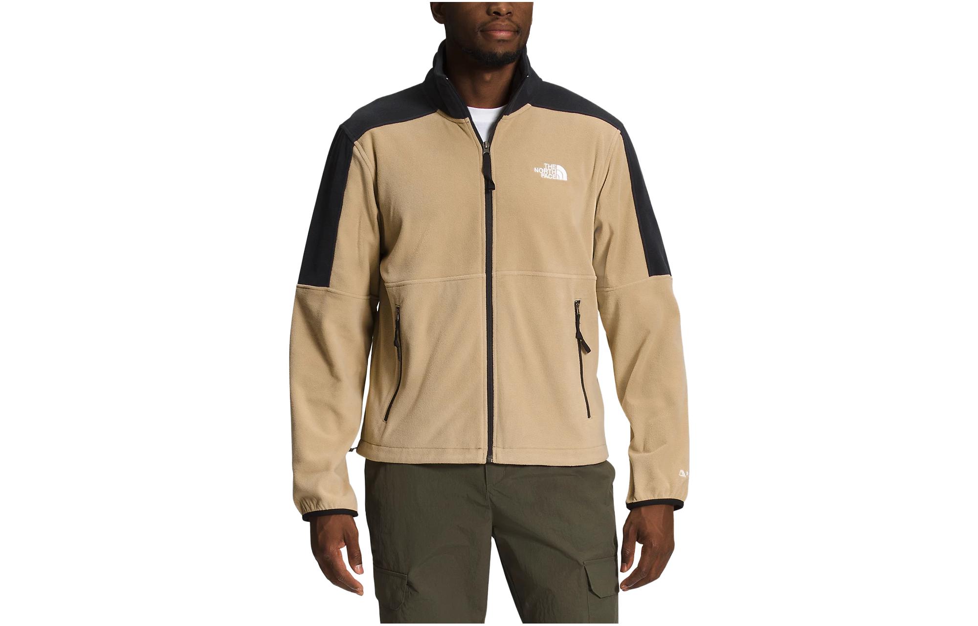 TNF Logo Embroidered Stand Collar Zip Jacket Khaki NF0A7ZXW-QV2