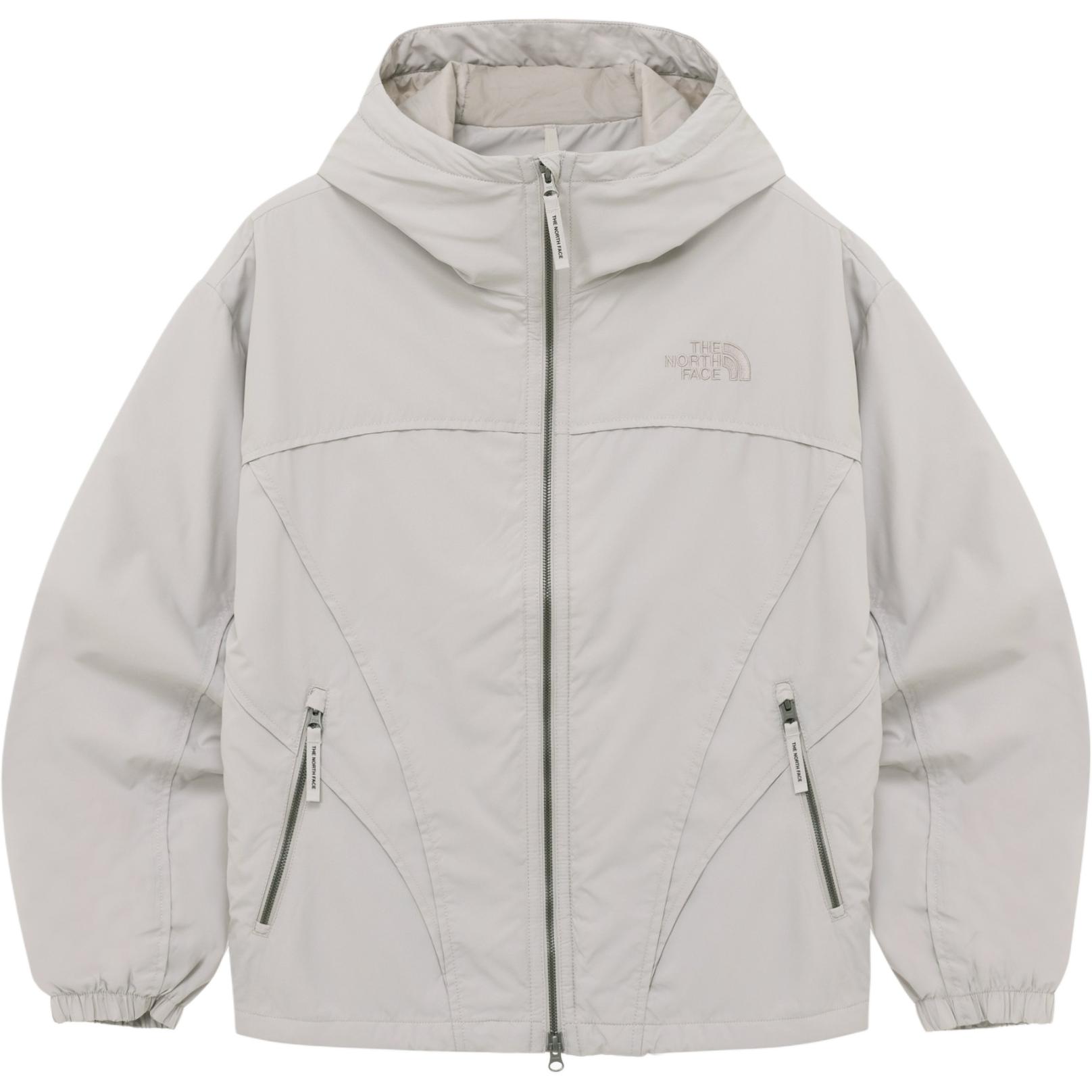TNF Logo Embroidered White Zip-Up Hoodie Jacket Unisex NJ3NQ51L