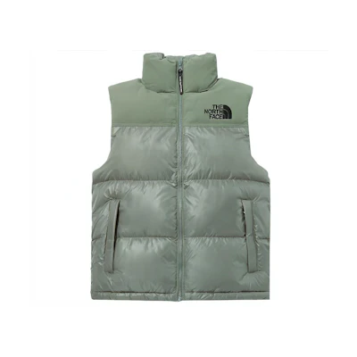 THE NORTH FACE Logo Embroidered Windproof Detachable Hood Vest Khaki Green Unisex NV3NP55B