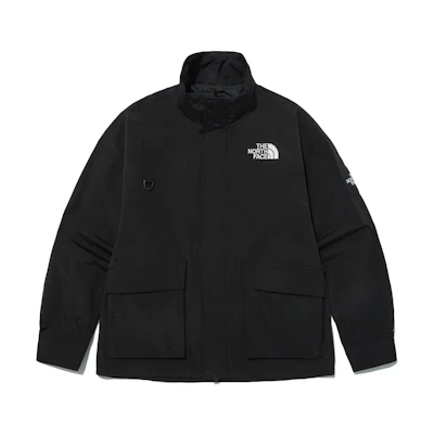 TNF Logo Embroidered Windproof Waterproof Black Unisex Jacket NJ3BP07J