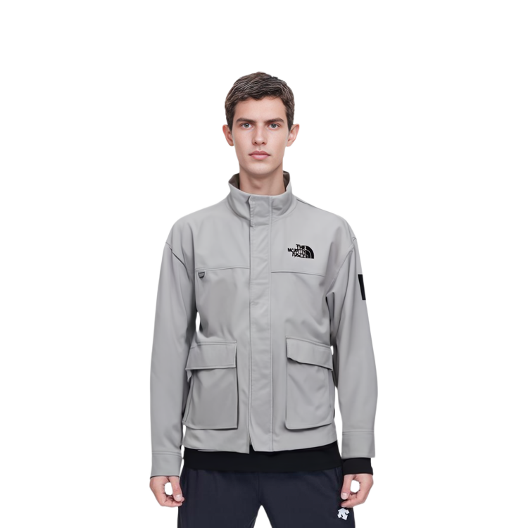 TNF Logo Embroidered Windproof Waterproof Outdoor Jacket Gray Unisex NJ3BP07L 圖 5