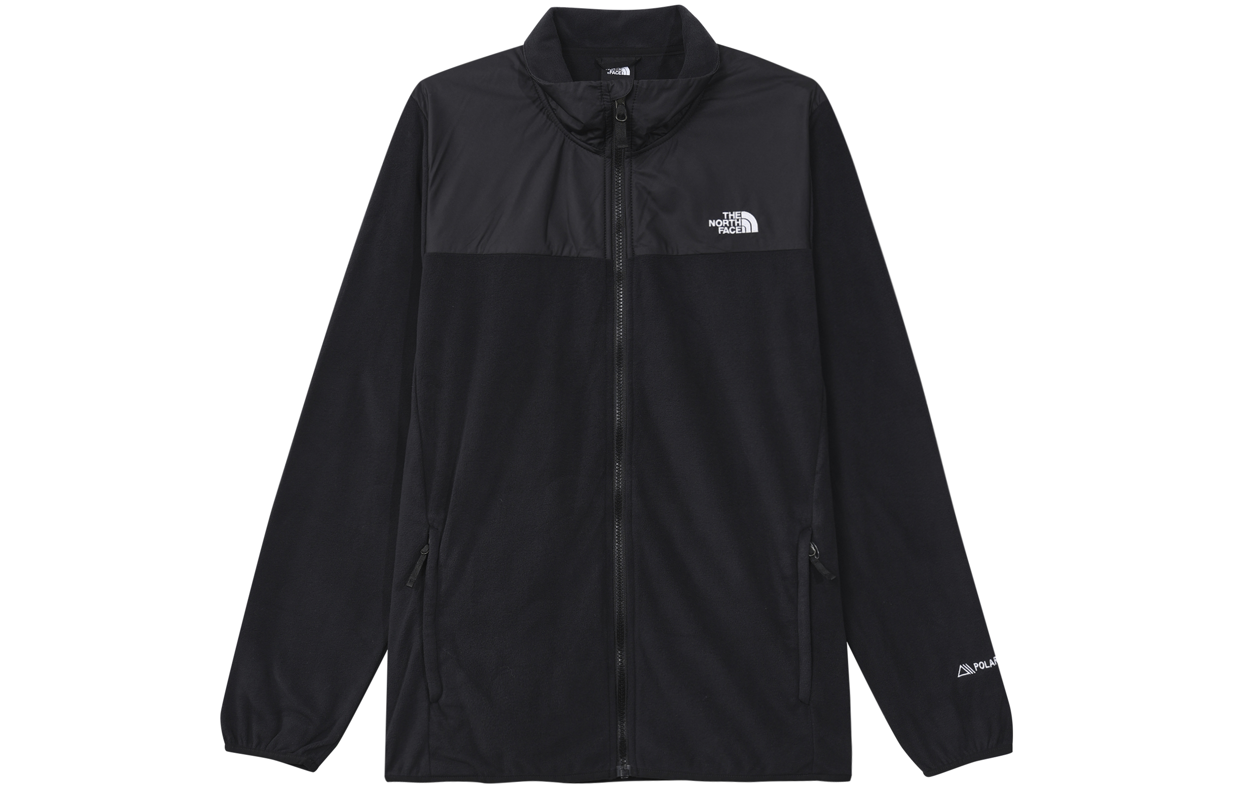 TNF Logo Embroidered Zip-Up Fleece Jacket Black (Men) NF0A83OS-JK3