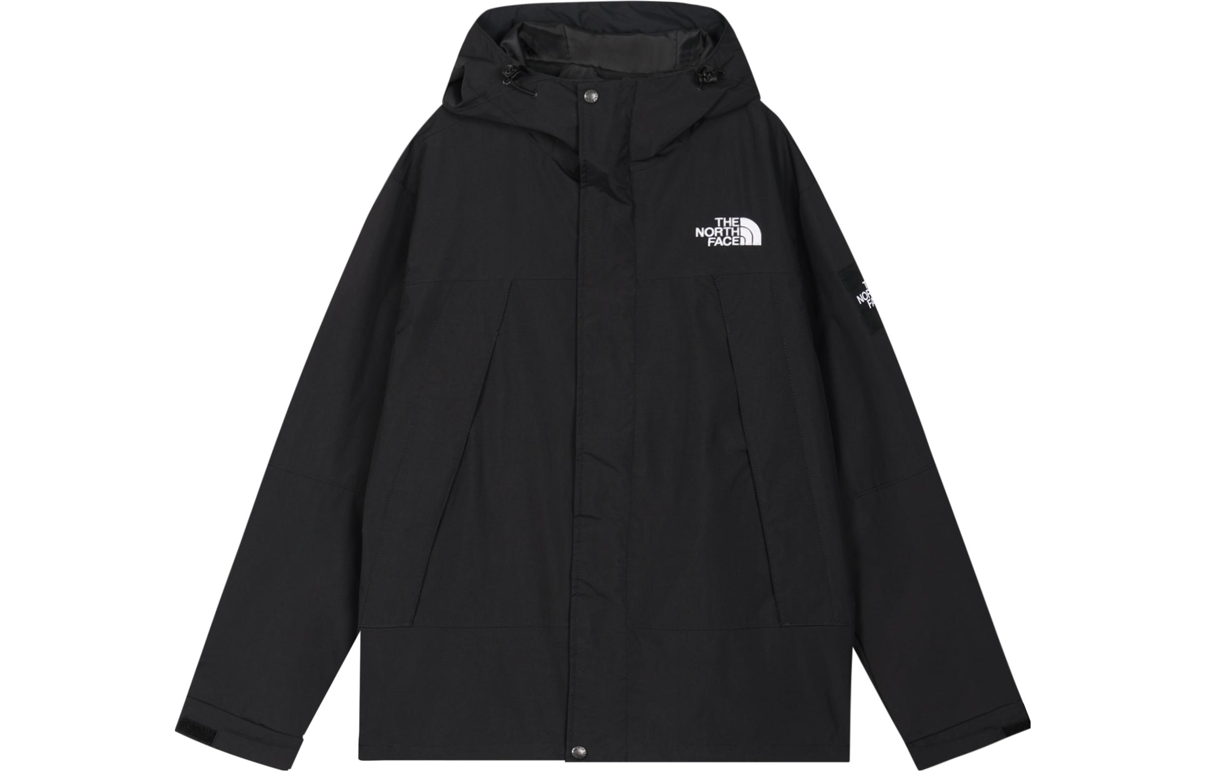 TNF Logo Embroidered Zip-Up Hoodie Jacket Black NI3BN52J