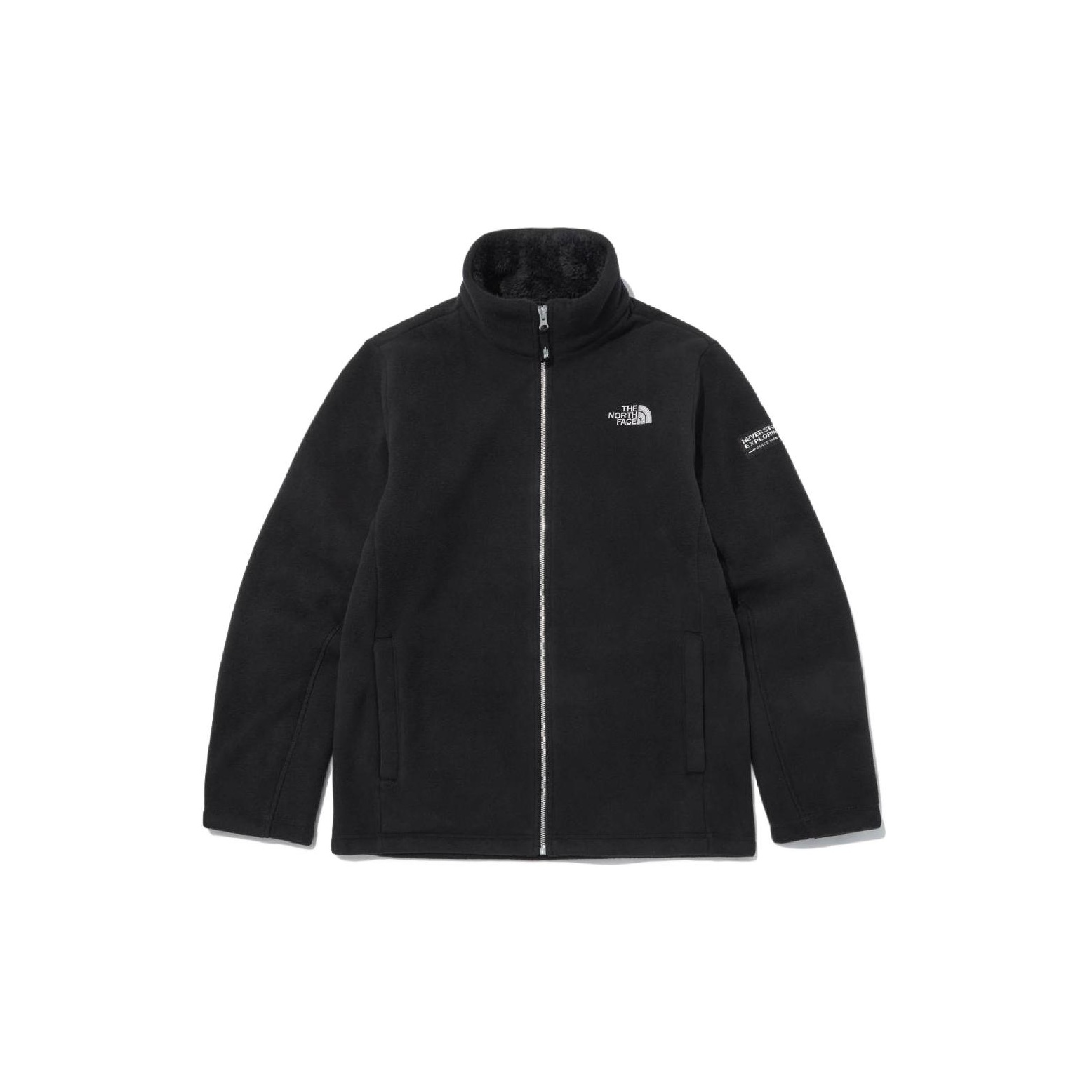 TNF Logo Embroidered Zip-Up Jacket Black Long Sleeve NJ4FN58J