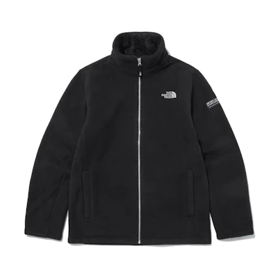 TNF Logo Embroidered Zip-Up Jacket Black Long Sleeve NJ4FN58J