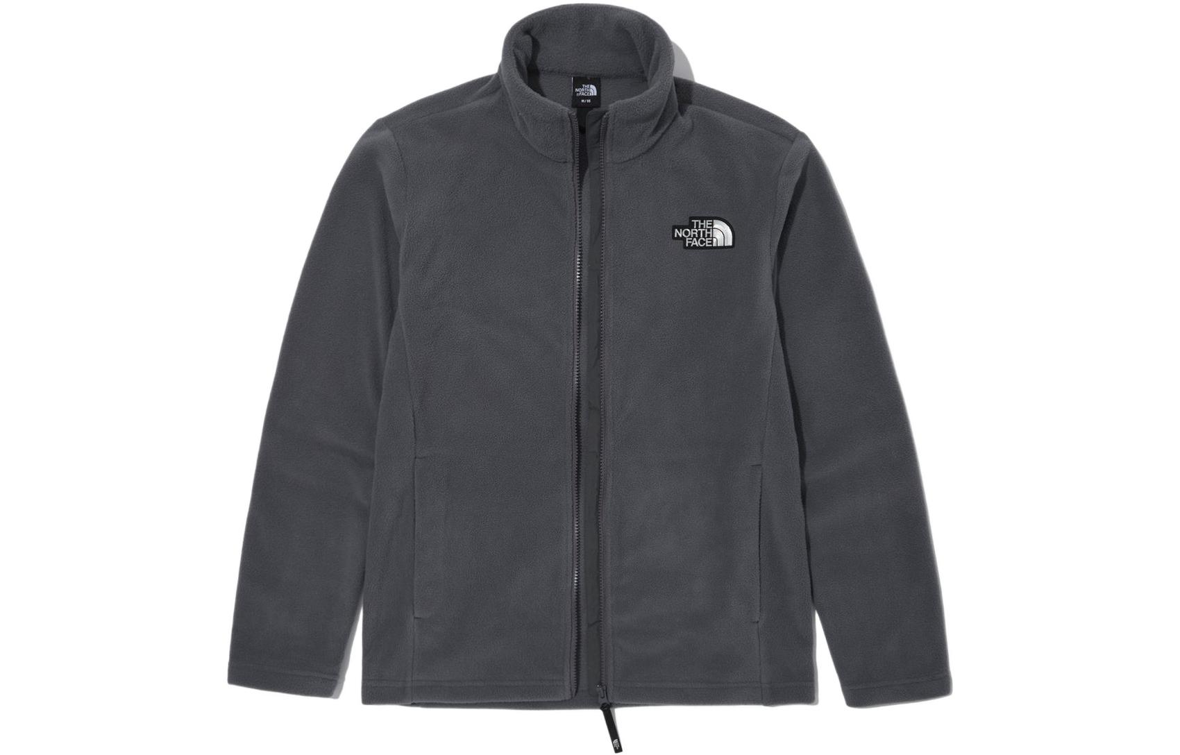 TNF Logo Embroidered Zip-Up Jacket Gray NJ4FN01C