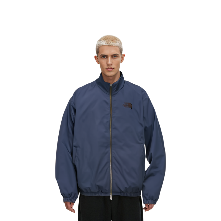 TNF Logo Embroidered Zip-Up Loose Jacket Unisex Blue NI3BP75N 圖 5