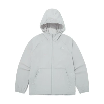 TNF Logo Embroidered Zip Hoodie Jacket Unisex - Grey NJ3LQ05L