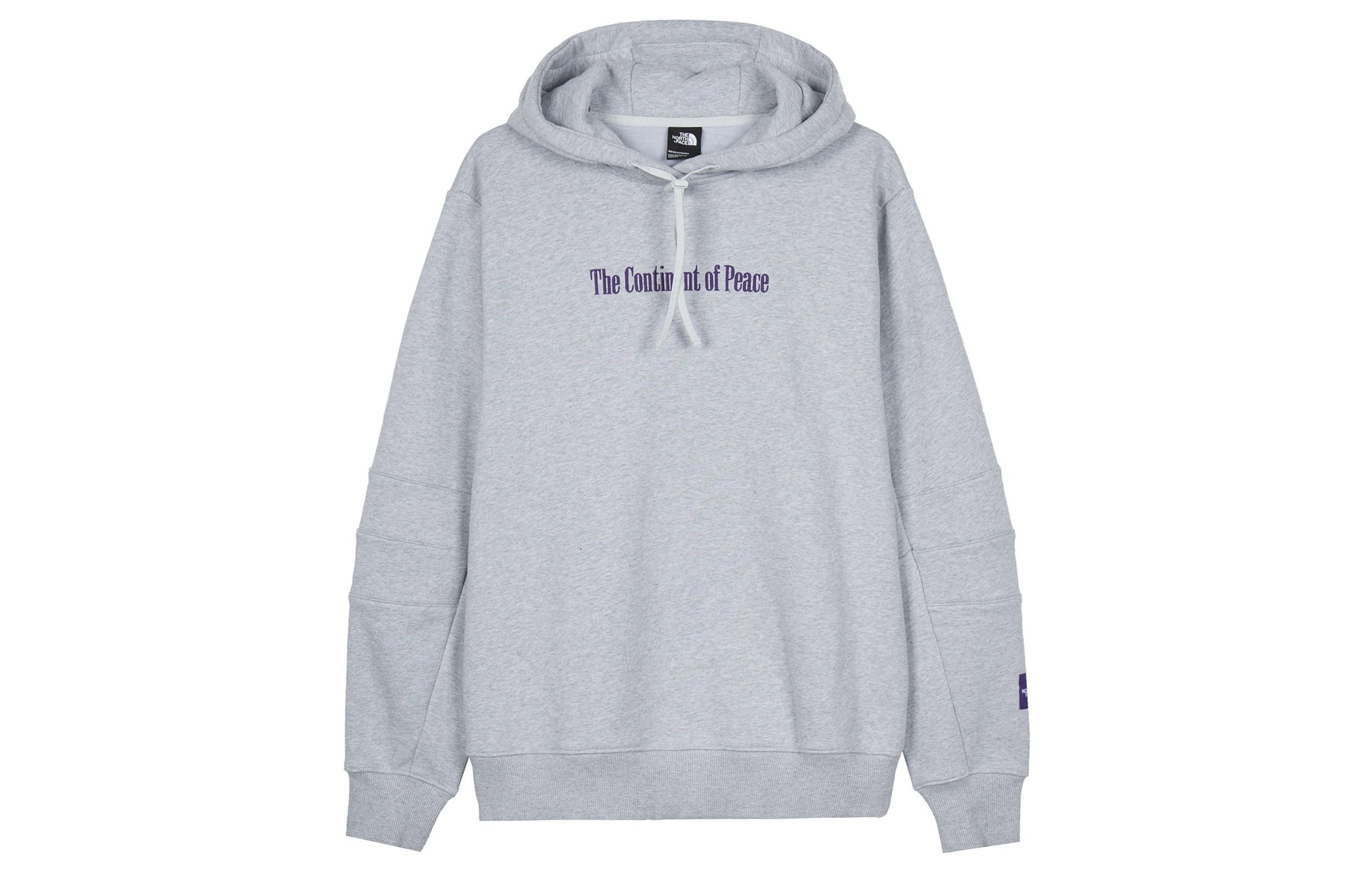 TNF Logo Embroidery Hoodie Gray Pullover Long Sleeve Sweatshirt NM5PM57A