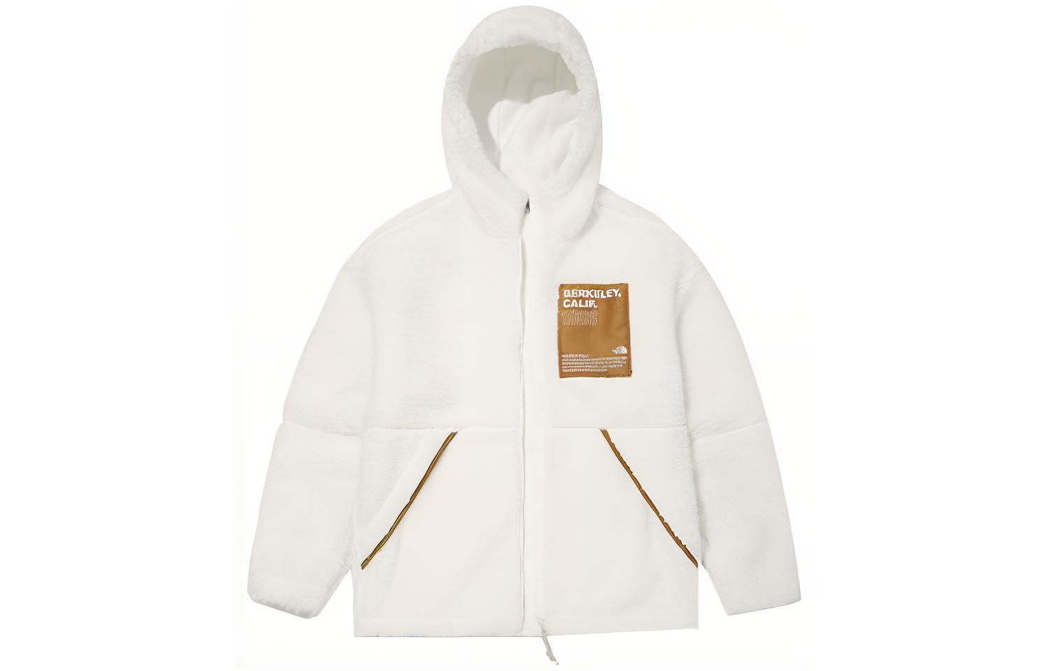 TNF Logo Fleece Hoodie Jacket Unisex - White NJ4FM53J