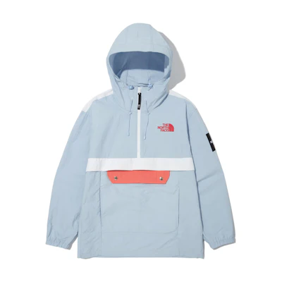 TNF Logo Half-Zip Colorblock Hoodie Jacket Blue - Unisex Style NA3BN01L